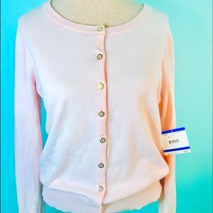 ANNE KLEIN CRYSTAL PINK CARDIGAN